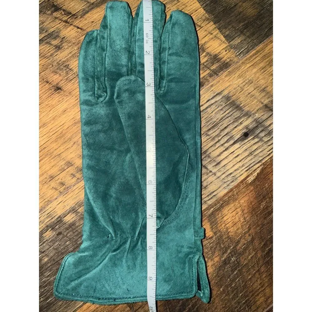 Thinslate Green Pig Suede Leather‎ Gloves Size Large
